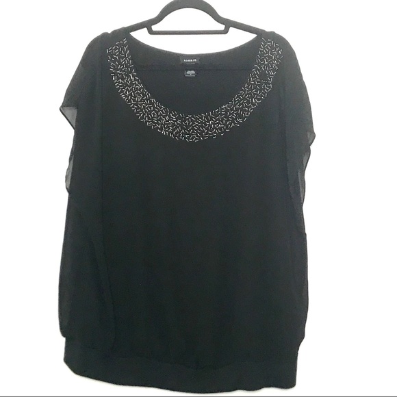 GORGEOUS BLACK CHIFFON EMBELLISHED TOP - Picture 16 of 16